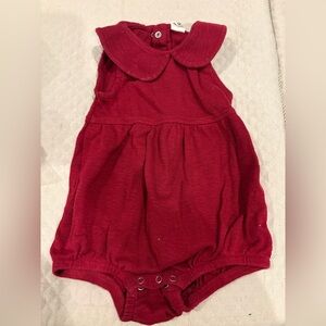 kate quinn sleeveless peter pan bubble | rhubarb | organic cotton pointelle 6-12
